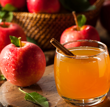 Apple Cider with Cinnamon on a table